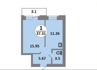 Однокомнатная квартира на продажу, 37.3 м2, Красноярск, ЖК Снегири, 5-й микрорайон, с11