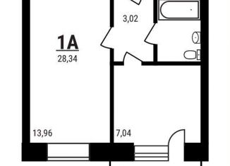 1-комнатная квартира на продажу, 28.2 м2, Московская область, микрорайон Дружный, 15