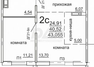Продам однокомнатную квартиру, 43.1 м2, Челябинск, Советский район