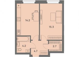 Продажа однокомнатной квартиры, 41.1 м2, Пермский край, Трамвайная улица, 27