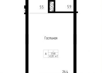 Продается 1-комнатная квартира, 43.2 м2, Светлогорск