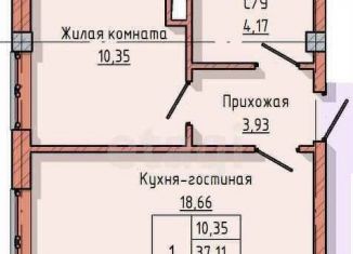 Продается однокомнатная квартира, 38.4 м2, Нальчик, улица Байсултанова, 24