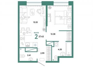 Продается 2-комнатная квартира, 38 м2, Тюмень, ЖК Европейский Берег, улица Газовиков, 79