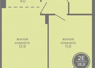 Продажа двухкомнатной квартиры, 38.8 м2, Пермь, шоссе Космонавтов, 309А, Индустриальный район