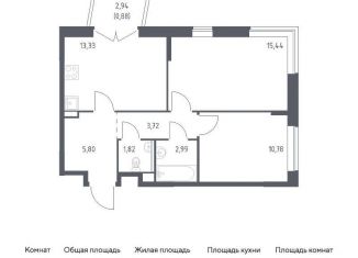 Продам двухкомнатную квартиру, 54.8 м2, поселение Филимонковское, жилой комплекс Квартал Марьино, к4