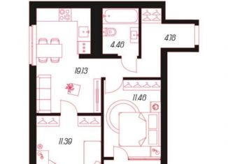 Продается 2-комнатная квартира, 54.7 м2, Тульская область