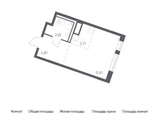 Квартира на продажу студия, 23.4 м2, деревня Лаголово, жилой комплекс Квартал Лаголово, 1