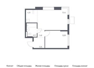 1-комнатная квартира на продажу, 41 м2, Московская область, жилой комплекс Горки Парк, 6.2