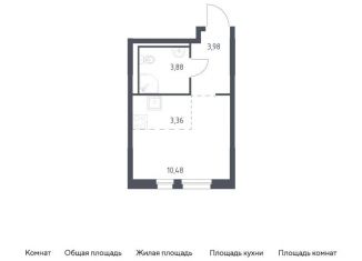 Продается квартира студия, 21.7 м2, деревня Новосаратовка