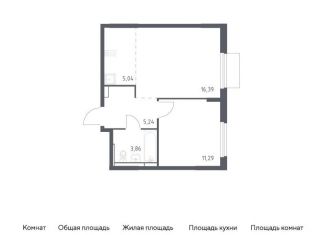 Однокомнатная квартира на продажу, 41.8 м2, Московская область, жилой комплекс Мытищи Парк, к5