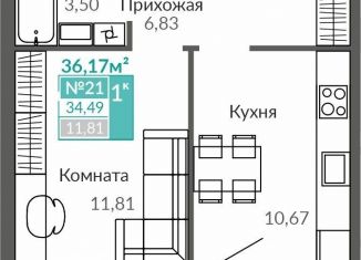 Продаю однокомнатную квартиру, 34.5 м2, Крым