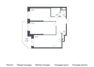 Продам двухкомнатную квартиру, 54.5 м2, Санкт-Петербург, жилой комплекс Живи в Рыбацком, 4
