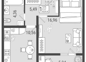 Продажа 1-комнатной квартиры, 40.3 м2, Тольятти
