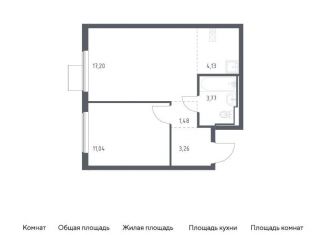 Продам 1-комнатную квартиру, 40.9 м2, Московская область, жилой комплекс Горки Парк, 6.1