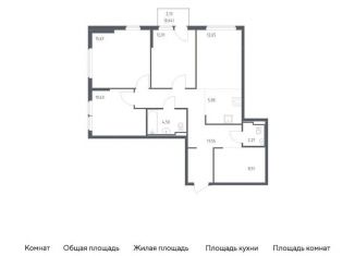 Продается 3-ком. квартира, 90.4 м2, Москва, жилой комплекс Остафьево, к22