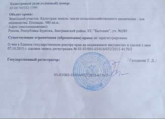 Земельный участок на продажу, 6 сот., Бурятия, улица 3