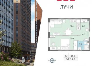 Продам однокомнатную квартиру, 38.3 м2, Москва, метро Боровское шоссе