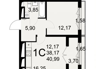 Продается однокомнатная квартира, 41 м2, Тульская область