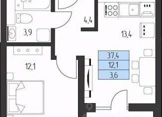 Продажа 1-комнатной квартиры, 36.7 м2, Карачаево-Черкесия