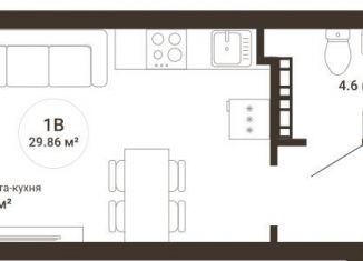 Продается квартира студия, 29.8 м2, Екатеринбург, ЖК Южный сад