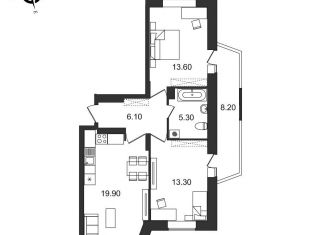 Продажа 2-комнатной квартиры, 62.3 м2, Волгоград, ЖК Петровский