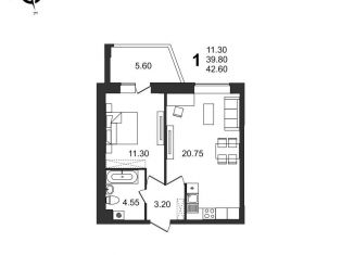 Продаю 1-комнатную квартиру, 42.6 м2, Волгоград, ЖК Петровский