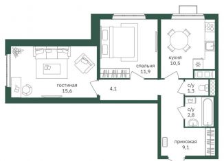 Продам 2-комнатную квартиру, 55.6 м2, Москва, ЖК Зелёная Вертикаль, Варшавское шоссе, 170Ек7