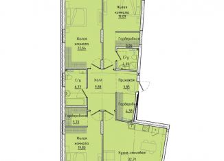 Продам трехкомнатную квартиру, 131.6 м2, Екатеринбург, Машинная улица, 1В/3, ЖК Клевер Парк