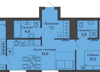 Продается 2-комнатная квартира, 69.4 м2, Екатеринбург, улица 8 Марта, 204, ЖК Botanika Green House