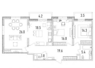 Продается 3-ком. квартира, 106.3 м2, Санкт-Петербург, ЖК Ленинград, проспект Тореза, 118