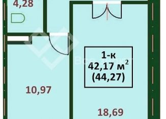 Продам 1-комнатную квартиру, 44.3 м2, Копейск