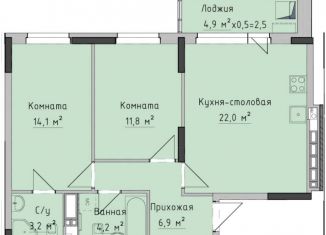 Двухкомнатная квартира на продажу, 62.4 м2, Ижевск, жилой район Север