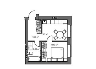 Продажа 1-ком. квартиры, 33.5 м2, село Ленино, Рудничная улица