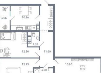 3-ком. квартира на продажу, 73.3 м2, поселок Придорожный, Челышевская улица, 3