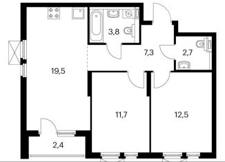 Продается 2-комнатная квартира, 58.7 м2, Новороссийск, ЖК Черноморский-2, жилой комплекс Черноморский-2, 2Б