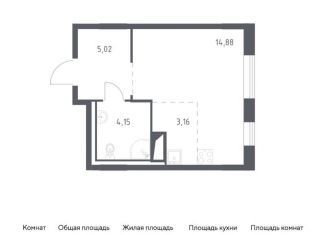 Продается квартира студия, 27.2 м2, деревня Лаголово, жилой комплекс Квартал Лаголово, 2