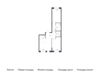 Продается двухкомнатная квартира, 58.4 м2, Тюменская область, жилой комплекс Чаркова 72, 1.3