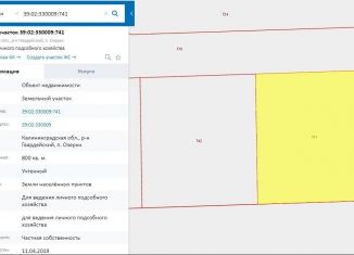 Земельный участок на продажу, 8 сот., посёлок Озерки, Заводская улица