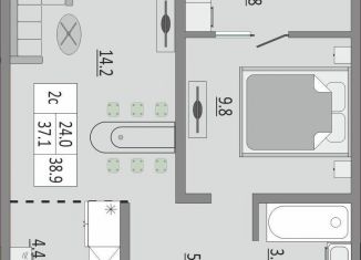 Продается 1-комнатная квартира, 35 м2, Оренбург, улица Автомобилистов, 15, ЖК Геометрия