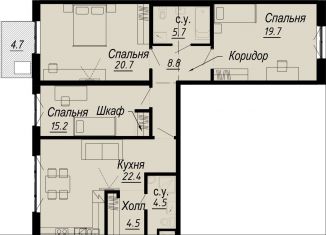 Продаю 3-комнатную квартиру, 105.7 м2, Санкт-Петербург, муниципальный округ Аптекарский Остров