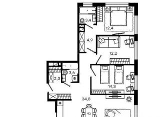 Продажа 3-комнатной квартиры, 98 м2, Москва, ЖК Обыкновенное Чудо, улица Пудовкина, 7