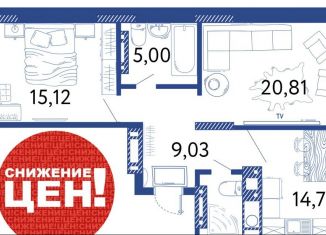 Продается 2-ком. квартира, 67.7 м2, Астрахань, Аршанский переулок, 4, Ленинский район