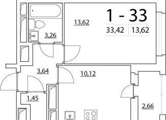 Продаю 1-комнатную квартиру, 33.4 м2, Санкт-Петербург, Планерная улица, 95к1, ЖК Нью Тайм