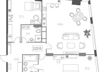 Продам 3-ком. квартиру, 122.6 м2, Москва, Мытная улица, 40к4, Мытная улица