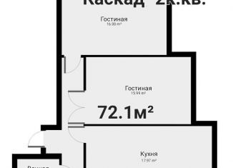 Продам двухкомнатную квартиру, 72.1 м2, Нальчик, улица Идарова, 176, район Стрелка