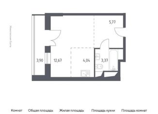 Квартира на продажу студия, 29.8 м2, деревня Раздоры, ЖК Спутник