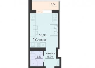 Продажа 1-ком. квартиры, 19.9 м2, Воронеж, улица Богдана Хмельницкого, 45А, Железнодорожный район