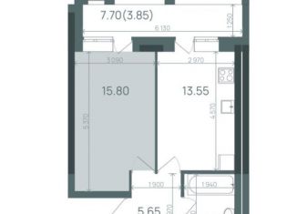 Продается 1-комнатная квартира, 44.4 м2, Казань, ЖК Свобода, жилой комплекс Свобода, с2