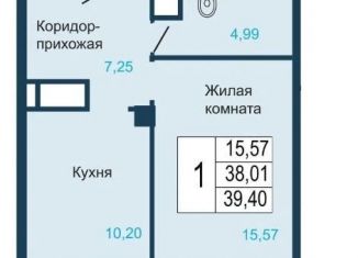 Продам однокомнатную квартиру, 39.7 м2, Красноярск, ЖК Светлогорский, Светлогорский переулок, 2о