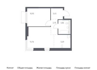 Продам 1-комнатную квартиру, 40.5 м2, Московская область, Каширское шоссе - Молоково - Андреевское